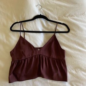 Burgandy Aritzia (Little Moon) Crop Top